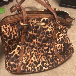 Cheetah print leather purse
